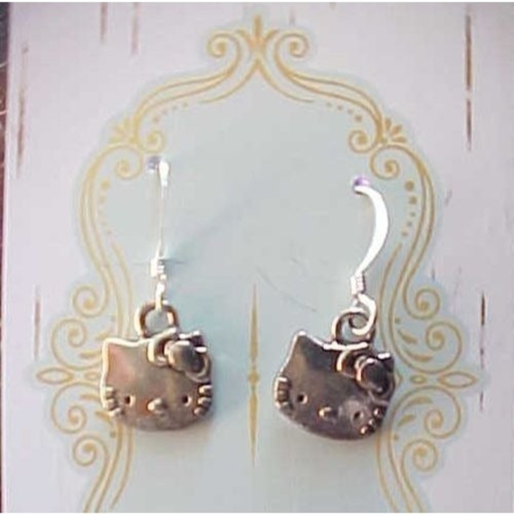 3 / $10 Cat Face Charm Hello Kitty Bow Earrings Handmade Gifts Girls Women